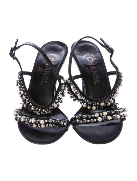 chanel pearl embroidered mules|chanel sandals canada.